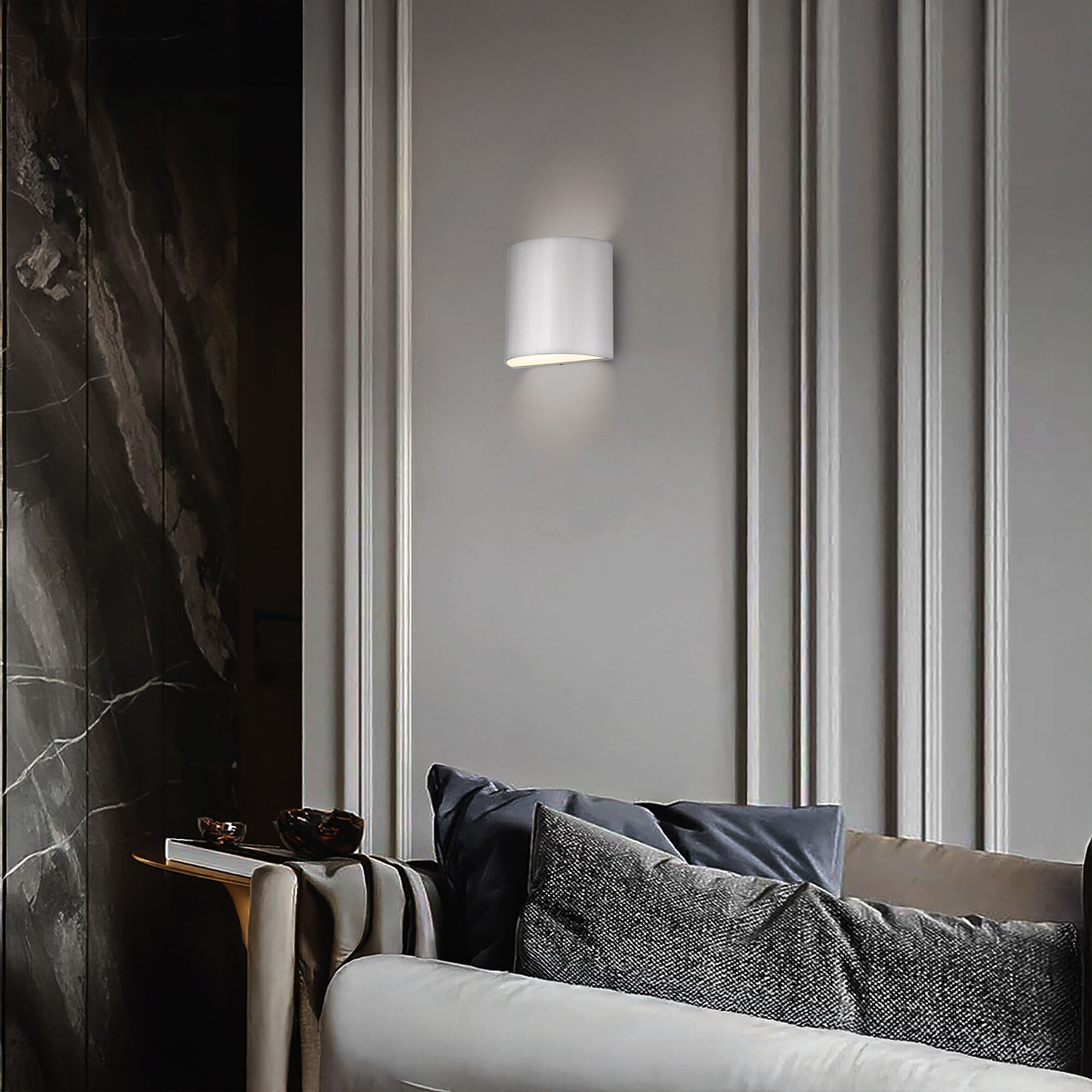 Veil LED 4.63 inch Brushed Aluminum Outdoor Wall Sconce